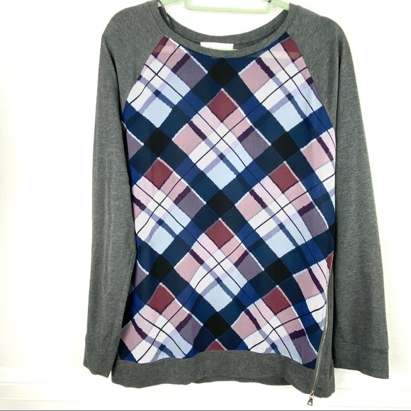 TWO VINCE CAMUTO SEMI-SHEER LONG SLEEVE ZIP TOP M - Picture 2 of 12